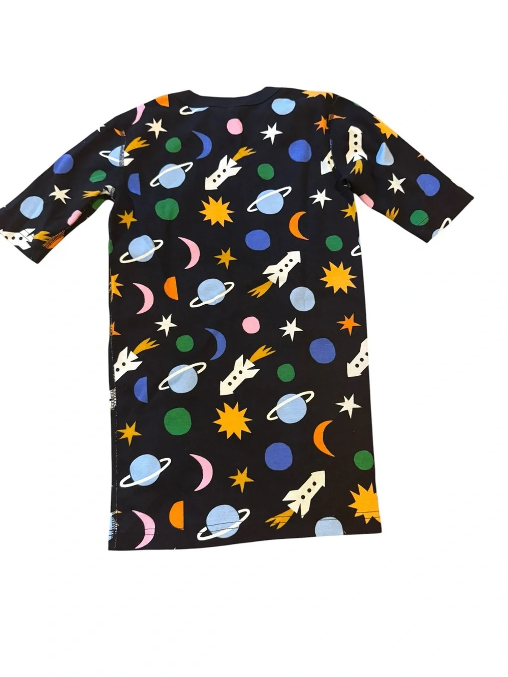 Hanna Andersson Black Top with Multicolor Space Print